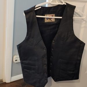 Woman's leather biker vest